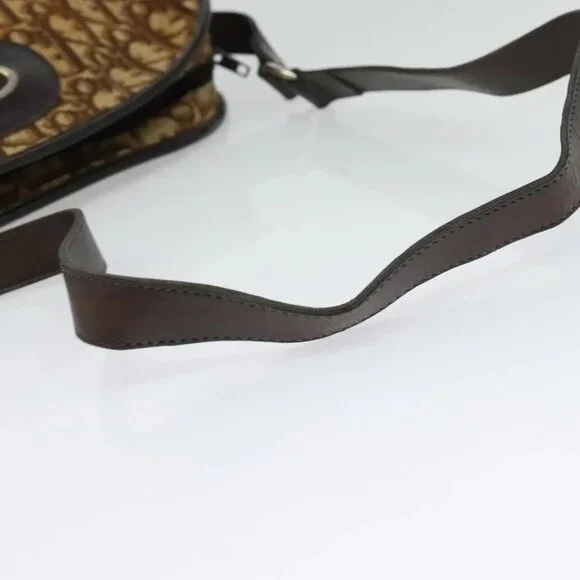 Christian Dior Trotter Canvas Shoulder Bag Brown Gold Auth 141785 - Picture 8 of 16